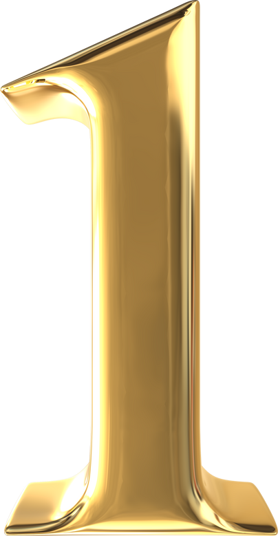 Gold 3D Number 1